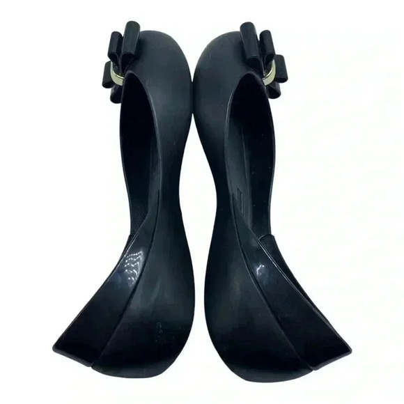 MELISSA Queen black ballet bow flats size 6 - Picture 4 of 7
